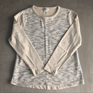 Oatmeal colored sweatshirt-like top